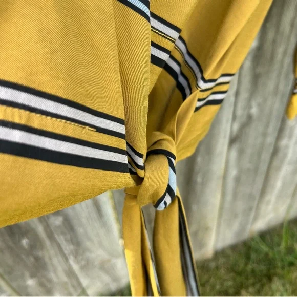 Zara Kimono Wrap Sequin Top Size Medium/Large Mustard Yellow Great Condition - Picture 11 of 12